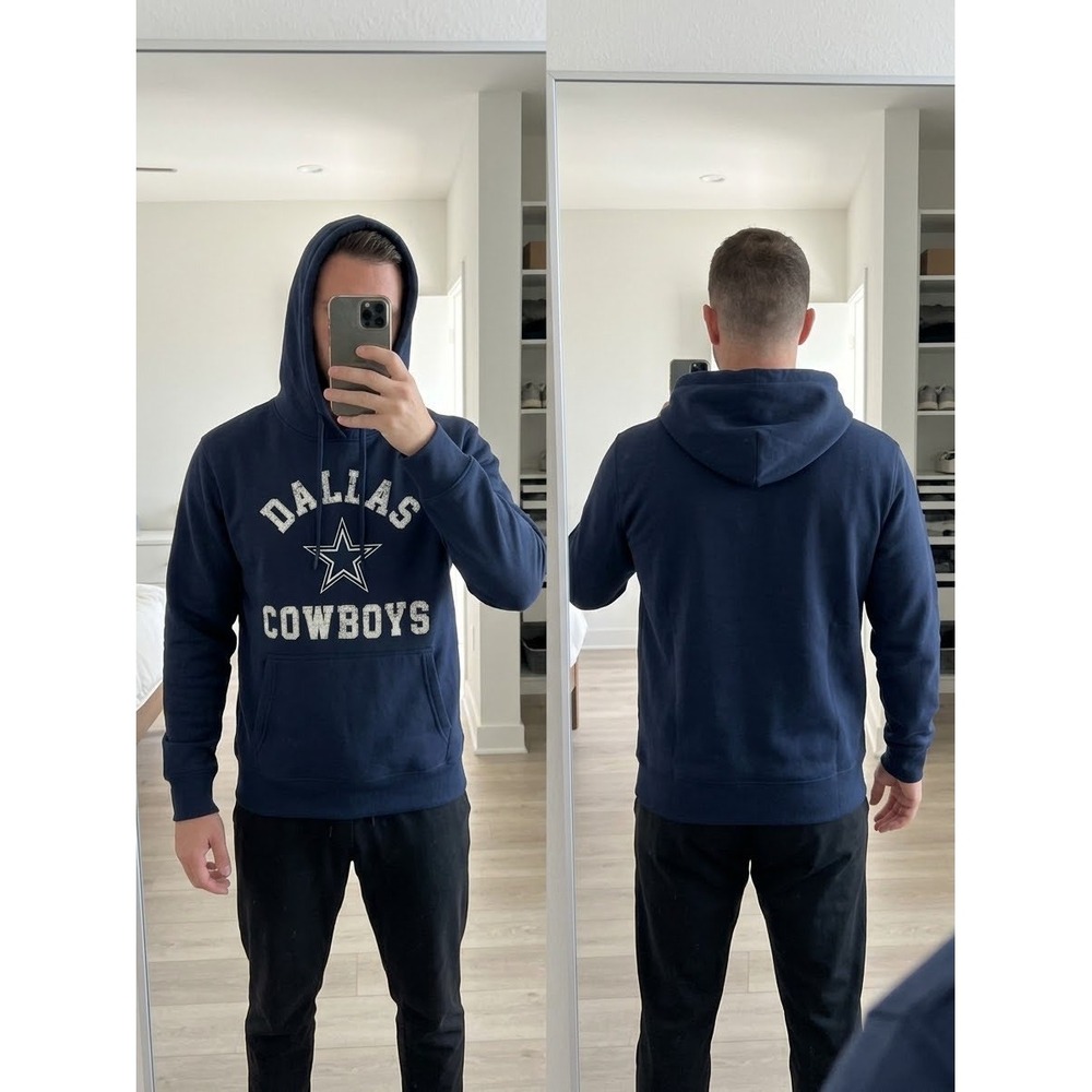 Dallas Cowboys NFL Authentic Mens Navy Blue Pullover Hoodie Sweatshirt Size M